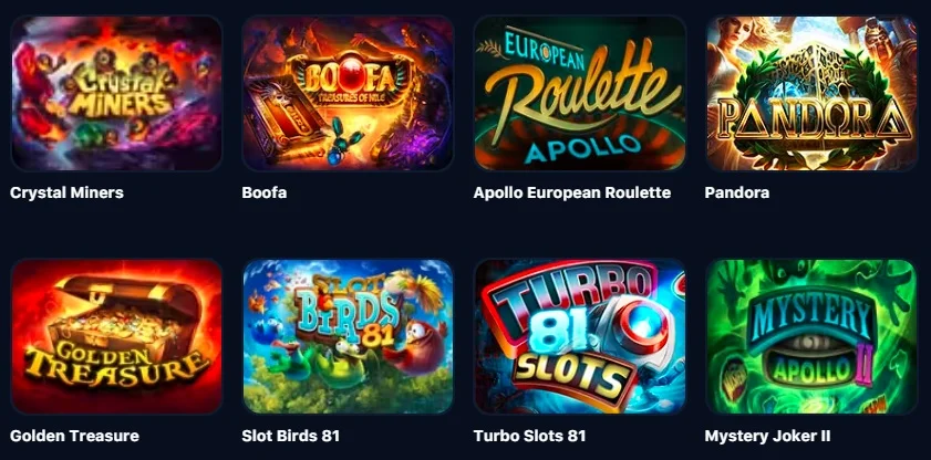 Apollo gaming slots 1win